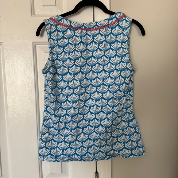 Boden Blue and White Shell Pattern Tank Top - Picture 2 of 5